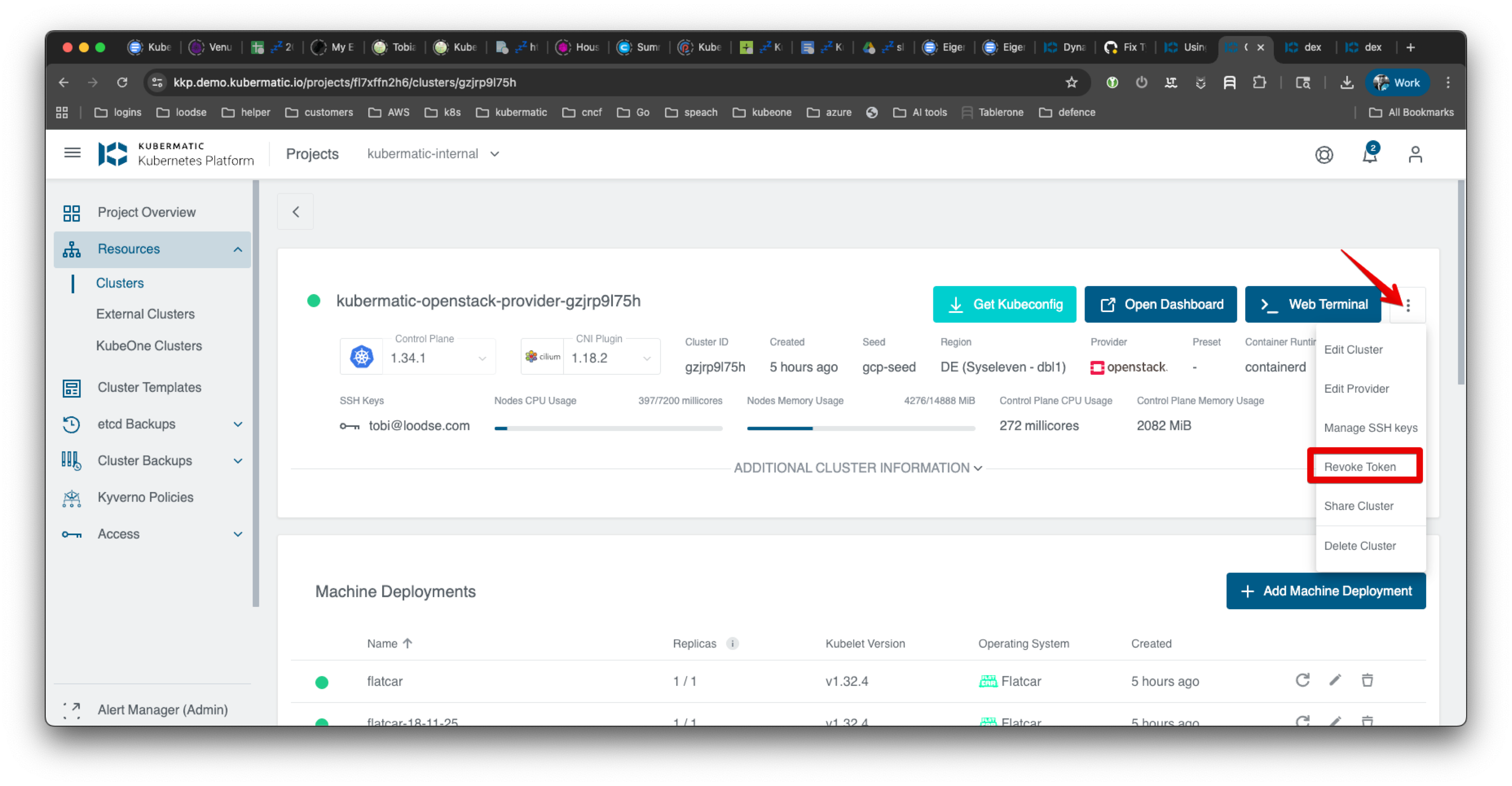 Select Revoke Token